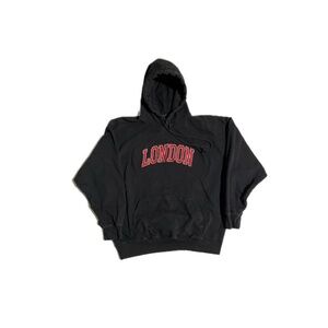 London Embroidered Zip Up Oversized Brandy Melville/John Galt Black Hoodie